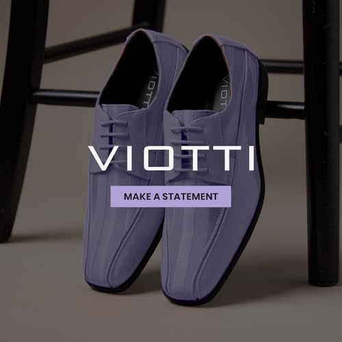 Image of Viotti 179, Casual Dress Oxford Shoes for Men, Satin Striped Lace-Ups, Men's Business Casual Leather & Satin Shoe, for All Formal Occasions