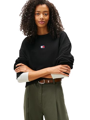 Tommy Jeans Women's Medium Weight Pullover Crewneck with Cen...