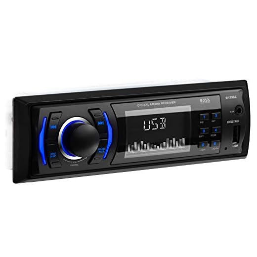BOSS Audio Systems 612UA Multimedia Car Stereo - Single Din, No CD DVD Player, MP3, USB Port, AUX Input, AM/FM Radio Receiver Without 6 x 9 Inch Car Speaker