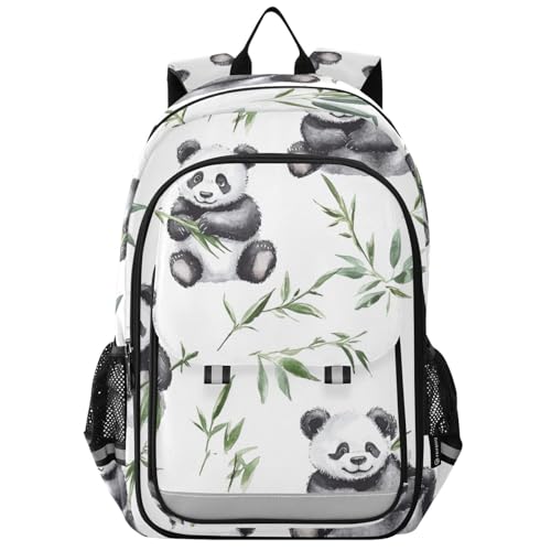 Sac à dos ordinateur portable lycée fille imprimé panda mignon aquarelle