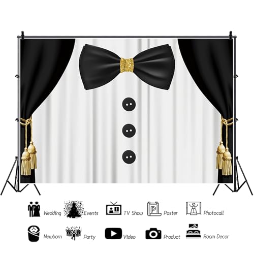 Fondo fotográfico vinilo 7x5ft blanco y negro para fotografía miniatura 5