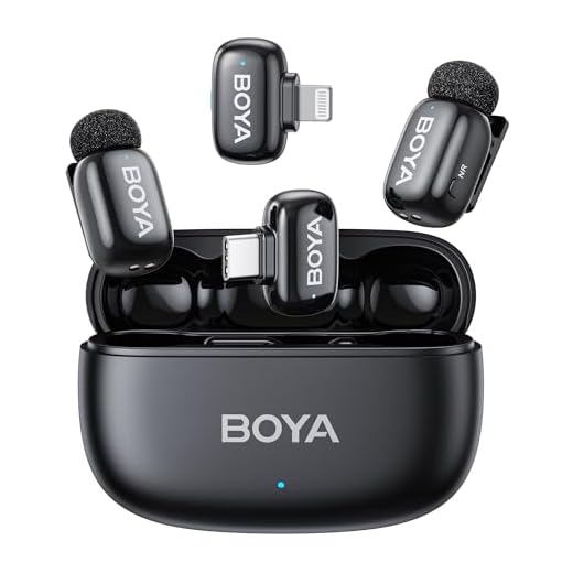 BOYA mini 2 Wireless Microphone for iPhone & Android, AI Noise Cancellation,App Control, 48k Hz/24 Bit, 30H Battery Life with Charging Case,Lapel Microphone Wireless for Video Recording Vlog Streaming