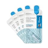Mediheal Best Korean Hyaluronate Watermide Essential Face Mask - Hydrating and Moisturizing Sheet Masks With Hyalu Active 3x For All Skin Types (4 Count)