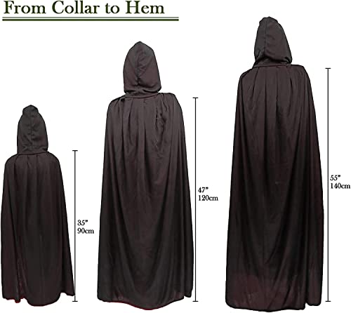 Gardeningwill Double Face 47" Red Black Hooded Halloween Easter Christmas Cloak Goth Vampire Priate Costume Cape