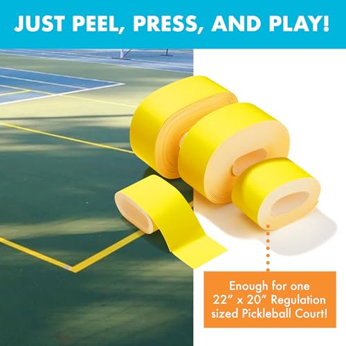 Pickleball Court Marking Kit | Pre-Measured Court Lines for Outdoor/Indoor Portable Pickleball Court | Tape Court Flooring | One Time Use - Image 6