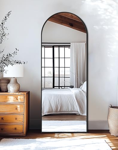 Arched Full Length Mirror, 56"x20" Gold Standing Body Mirror for Wall, with Aluminum Alloy Frame for Bedroom, Living Room, Dressing Room