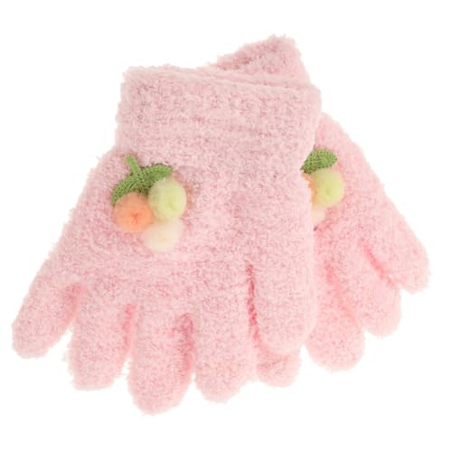 Boy Girl's Winter Gloves Girls Knit Mittens Adorable Cartoon Style Full Finger Warm Comfortable Outdoor Play - Main Image