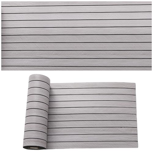 Panneaux muraux 3D autocollants - 40 cm x 300 cm - Aspect bois - Revêtement mural autocollant - Pour décoration murale intérieure - Panneaux acoustiques 3D - Imperméables - 1,2 m² (gris clair avec