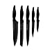 smiile sns-3 lot de Couteaux de 5 pièces, résine/Plastique, Noir