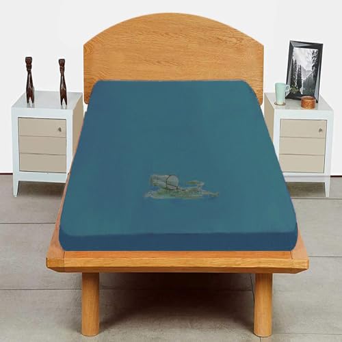 Image of Trance Cotton Feel Terry Ultra Soft Waterproof Mattress Protector | Breathable - Hypoallergenic Mattresses Cover (78x36 inch | 6.5x3 feet, Teal - Pack of 1)