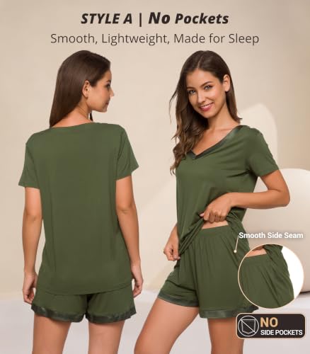 Image of WiWi Viscose from Bamboo Pajamas Set for Women Super Soft Short Sleeve Cooling Summer Plus Size Pjs Sets Sleepwear S-4X