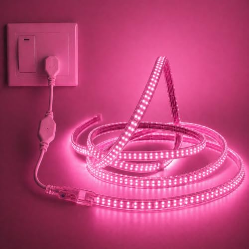 Image of 4 Meter LED Strip Light with Connector | Flexible Decorative Rope Light for Home, Bedroom, TV Backlight, Ceiling, Party & Festival Decoration (Pink, 4 Meter)