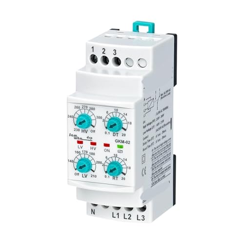 1 unidad GKM-02 3 * 380 V CA con relé de sobretensión y subtensión trifásico neutro