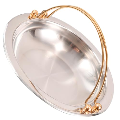 SOLUSTRE Japanese Style Stainless Steel Sukiyaki Pot Soup Pot for Outdoor Cooking Camping and Picnics with Hanging Handle Non Stick Design for Easy Use