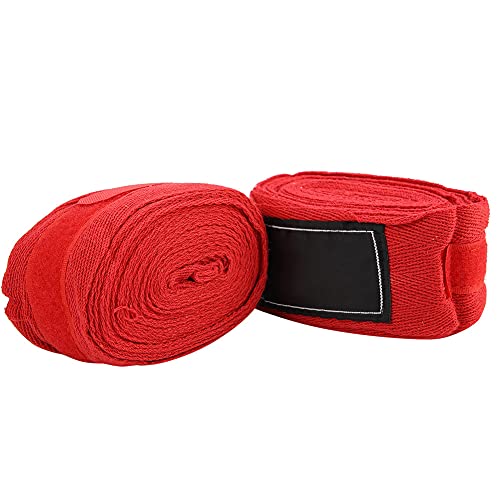 Boxing Hand Wraps, Hand Wraps Breathable 2PCS 196.9x2.0in Cotton Lengthened Boxing Handwraps Bandages for Boxing, Training, Workout (Red)
