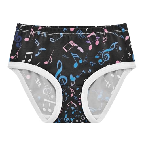 Colorful Musical Notes Cotton Toddler Underwear, Kids Underwear Girls, 2T–8 Years