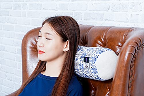 Image of Leewadee Small Yoga Bolster - Shape-Retaining Cervical Neck Roll, Tube Pillow for Comfortable Reading, Kapok Filling, 22 x 6 x 6 inches