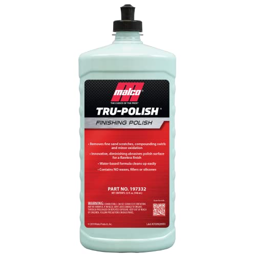 Malco Tru -Polish – All in One Car Polish and Swirl Remover/for Vehicle Paint Correction, Detailing and Buffing / 32 oz. (197332)