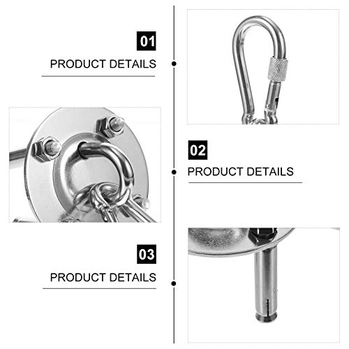 DOITOOL 2 Sets Stainless Steel Buckle Swing Hanger Hardware Aerial Hangers sandbag Hanging Swing Hook Aerial Suspension Hook Swing Ceiling Hook Hammock Wall Hooks Indoor Punching Bag Baby