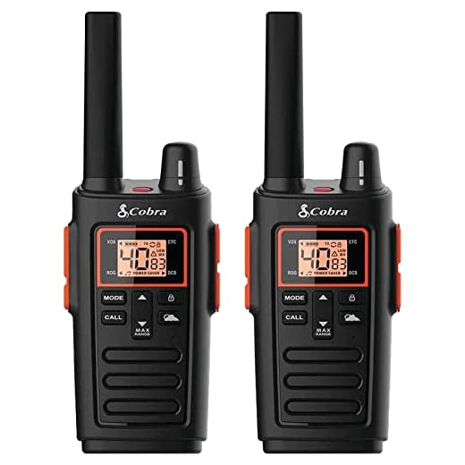 Cobra RX380 Walkie Talkies (2-Pack), 40 Pre-Programmed Channels