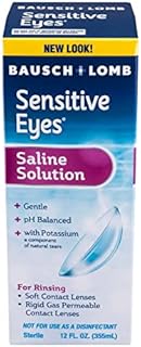 Bausch & Lomb Sensitive Eyes Plus Saline Solution, 12 Oz (Pack of 2)