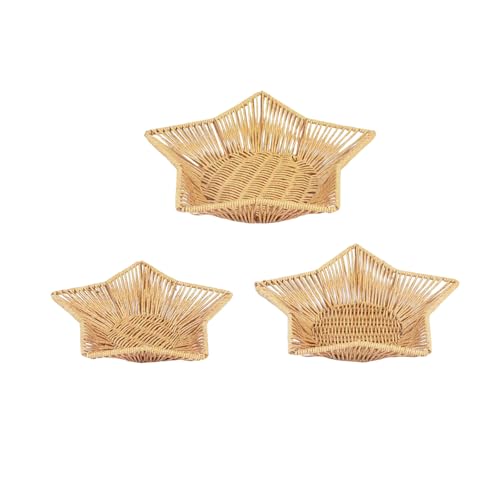 Lot de 3 paniers de rangement décoratifs en imitation rotin pour la maison, le restaurant et les pique-niques