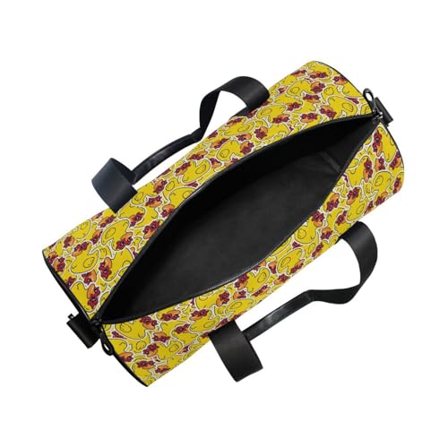 Round Duffel Sports Bag Rubber Duck Star Lightweight with Inner Pocket Gym Bag for Men Women Duffle Bag for Travel Sports2