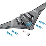 MISINI M6201 Bomber Model Bausteine, 1163 Stück Militär Luft und Raumfahrt Bomber Modell Klemmbausteine, große Raumschiffe Fliegerbomber der MOC-Kriegsserie, Für Militärfans und ab 8+