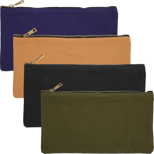 Lot de 4 sacoches à outils en toile avec fermeture éclair pour rangement