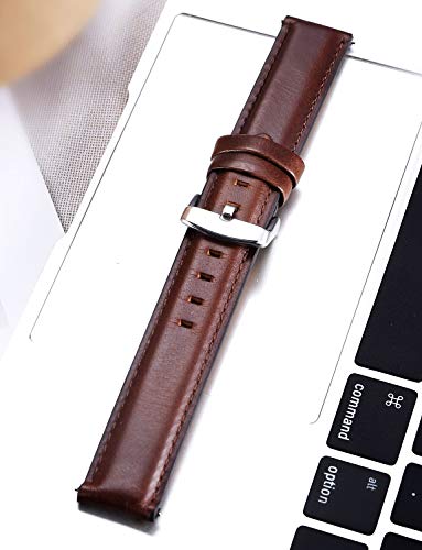 Image of BINLUN Leather Watch Band Quick Release Replacement Leather Smart Watch Straps for Women and Men in Black Brown Red 12mm 13mm 14mm 17mm 18mm 19mm 20mm 22mm