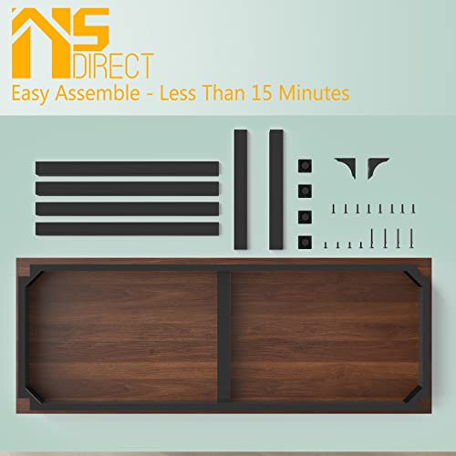 NSdirect 63" Large Computer Desk,Modern Simple Style PC Table Office Desk Wide Workstation for Study Writing,Gaming and Home Office,Extra 1" Thicker Wooden Tabletop and Black Metal Frame,Brown - Thumbnail 7