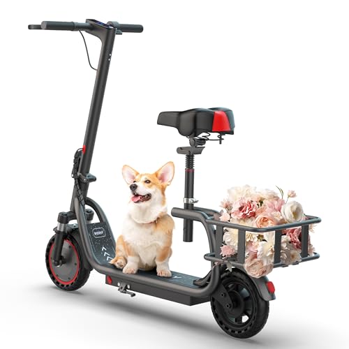 WERHY Electric Scooter with Seat, 350W Motor, 8.5'' Tires, Top Speed 19 mph, Max 16 Miles Ranges, Foldable E-Scooter with Suspension, APP Control, Digital Display, Cruise Control