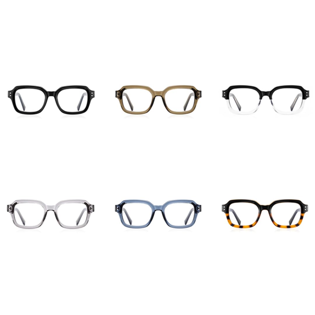 Occhiali da vista retrò da donna Tr90 con montatura per uomo in acetato CP (nero con trasparente)