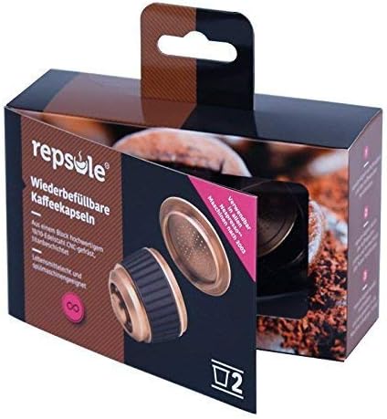 Repsule Stainless Steel Coffee Set – 2 x Refillable Capsule – Reusable and Refillable and Environmentally Friendly