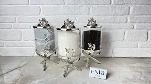Silver Unique Glass Canister Set For Kitchen, Paper Towel Holder, Tea Sugar Coffee Canister, Cookie & Candy Jar… (Full Set) #TOP1