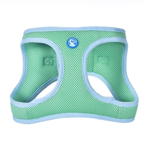 The Dodo Green Dog Harness, Size Small; Easy Step-in Harness for Dogs; Breathable Mesh Fabric; Snap-Together, Pinch Release Buckle, Ring for Leash Attachment; Everyday Pet Apparel