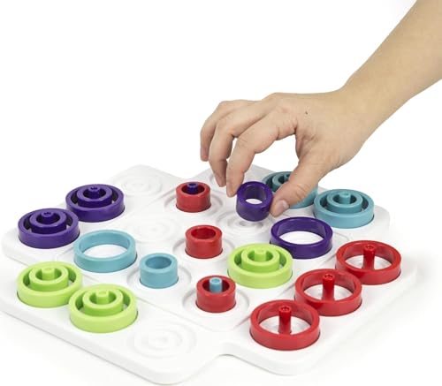 Image of Trip Trap Board Game for Kids Teens Adults Family Fun Brain Game Mind Strategy Board Game for 2-4 Players Table Top Interactive Toy with Colorful Rings