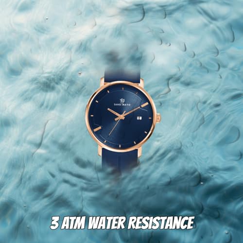 Image of Analog Watch for Men with Silicone Band | Magnetic Lock Strap | Japanese Quartz Movement | Water Resistant | Formal & Casual Wristwatch Gift