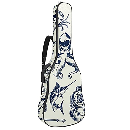 Housse guitare basse acoustique et mandoline marine avec bretelles