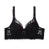Necalisi büstenhebe Damen Schwarz Damen BH - Spitze Buegel BH für Große und Kleine Brüste - Unterwäsche für Frauen Balconette BH Push up 80B