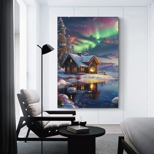 Cuadro en lienzo de invierno de 50x75cm para decoración de salón y comedor 3
