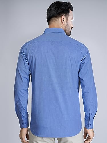 Image of Sorted Full Sleeve Formal Shirt for Men with Button-Down Collar | 100% Egyptian Giza Cotton | Solid Shirts for Men | Office Wear | Plain Weave | Slim Fit