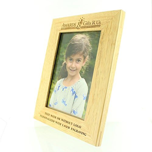 SHOP AWARDS AND GIFTS Wooden Picture Frame for Family Photo, Wedding, Birthday, Anniversary, Alderwood, Holds 5 x 7 Inch Photograph, 7-1/2 x 9-1/2 Inch, Personalized