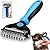 NA 2 In 1 Pet Grooming Tool Dematting Comb for Dogs & Cats 2 Sided Undercoat Rake Deshedding Tool Cat Matted Fur Remover For Long Haired Cat Dog Tangles Removing?BLue?