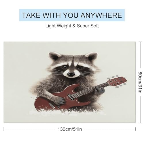 Toalla de playa Funny Raccoon - Absorbente y de secado rápido, toalla para gimnasio, ultra portátil, resistente, para viaje, ducha, playa, gimnasio, spa, natación y aventuras al aire libre miniatura 2