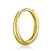 14k REAL Yellow Gold 2mm Thickness Hoop Huggie Earrings (11 x 11 mm)