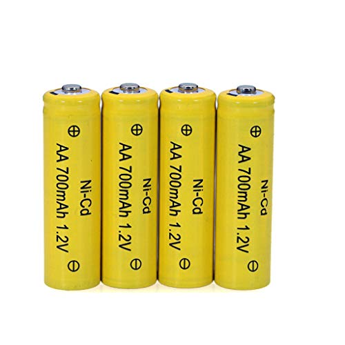 1.2V AA Rechargeable Battery, Cotchear Size AA 700mAh Rechargeable Ni-Cd Batteries 4Pcs AA Battery - Rechargeable Cycle Used More Than 500 Times (4pcs)