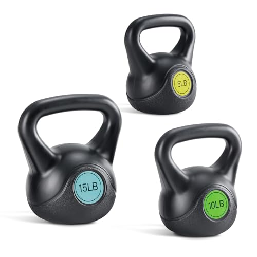 Image of NEWBULIG Hard Kettlebell Set, Strength Training Kettlebells Sets | Durable Concrete Core, HDPE Shell, Multi-Level Workout Fitness Equipment for Home Gym & Outdoor
