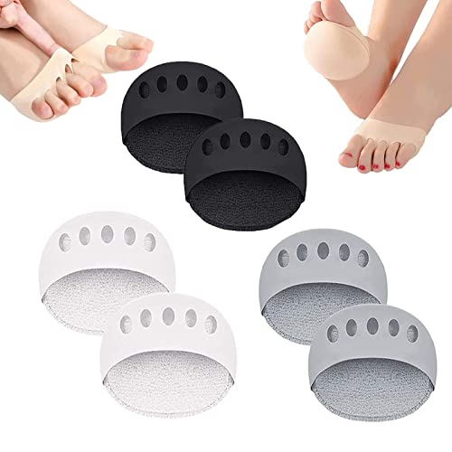 Image of Cushioning Ice Silk High Heel Insoles, Ufootdepot Fabric Forefoot Pads for Women, Foot Comfort Pads, Comfortable Non-Slip Toe Cushion Pads (3pairs -B)