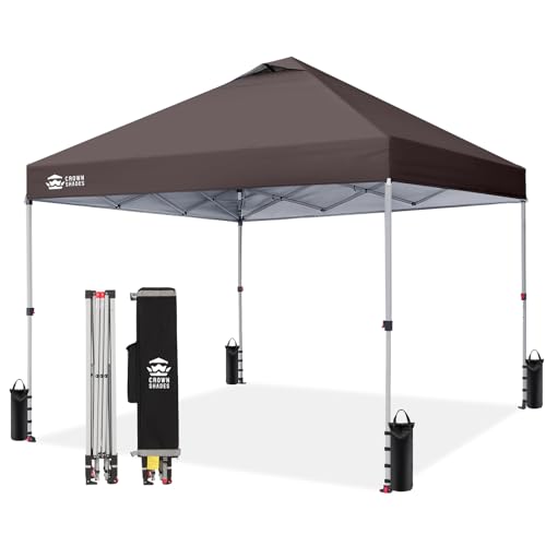 CROWN SHADES 10x10 Pop Up Canopy - Beach Tent One Push